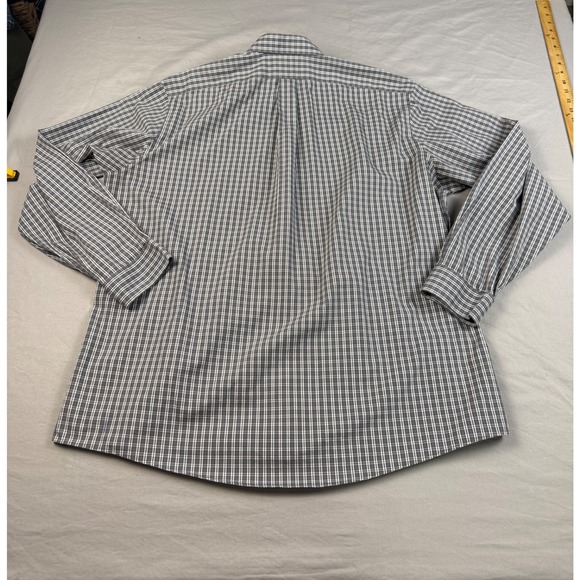 Eddie Bauer Mens XL Grey Plaid Wrinkle Free Relaxed Fit Button Down Shirt 8280 - Picture 2 of 8